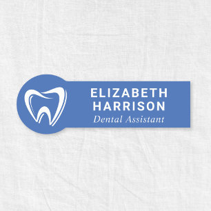 Etiqueta Para Nombres Logotipo de dentista Oficina dental Azul