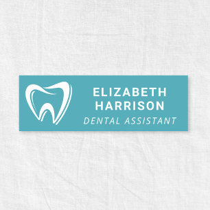 Etiqueta Para Nombres Logotipo de dentista Oficina dental azul teal