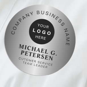 Etiqueta Para Nombres Logotipo de empresa empleado de empresa plateada f