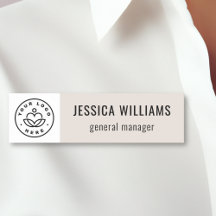 Logotipo de empresa personalizado beige Empleado