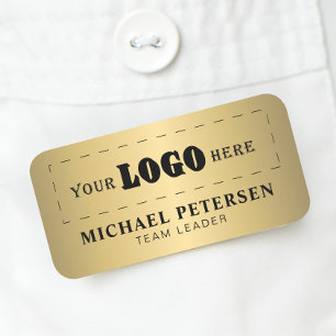 Etiqueta Para Nombres Logotipo de empresa personalizado en falso oro par