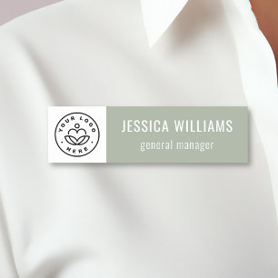 Etiqueta Para Nombres Logotipo de empresa personalizado Sage Green Emple