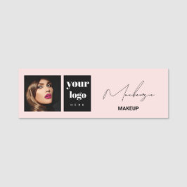 Etiqueta Para Nombres Logotipo de escritura en rosa sonrosado Foto Maqui