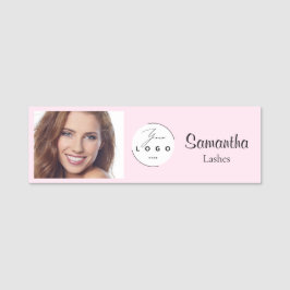 Etiqueta Para Nombres Logotipo de escritura en rosa sonrosado Foto Maqui