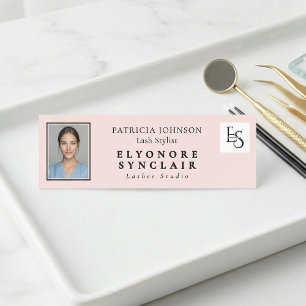 Etiqueta Para Nombres Logotipo de escritura rosa sonrojado Foto Pestañas