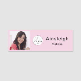 Etiqueta Para Nombres Logotipo de Foto de Maquillaje Rosa Rubor