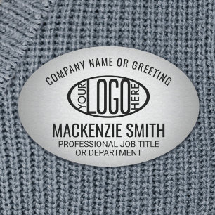 Etiqueta Para Nombres Logotipo de la compañía Color gris Empleado de Óva