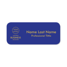 Logotipo de negocios de oro moderno simple Azul