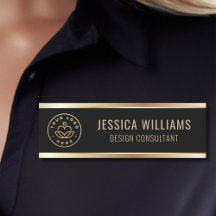 Logotipo de negocios de oro negro moderno