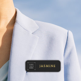 Etiqueta Para Nombres Logotipo de oro negro profesional moderno