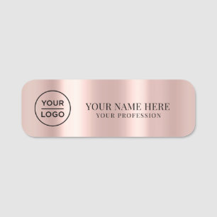 Etiqueta Para Nombres Logotipo de oro Rosa Empleado magnético, pin de se
