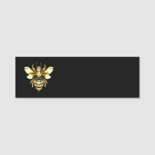 Etiqueta Para Nombres Logotipo de Relieve metalizado dorado falso poligo