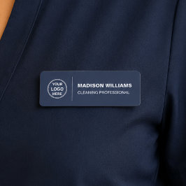 Etiqueta Para Nombres Logotipo de Servicios de Limpieza Modernos Azul Ma