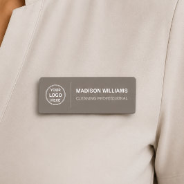 Etiqueta Para Nombres Logotipo de Servicios de Limpieza Modernos Taupe