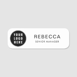 Etiqueta Para Nombres Logotipo de su empresa y nombre del empleado de la