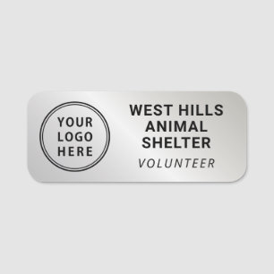 Etiqueta Para Nombres Logotipo de Voluntario Plata