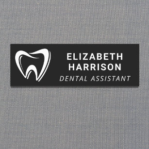 Etiqueta Para Nombres Logotipo Dentista Oficina Dental Negro