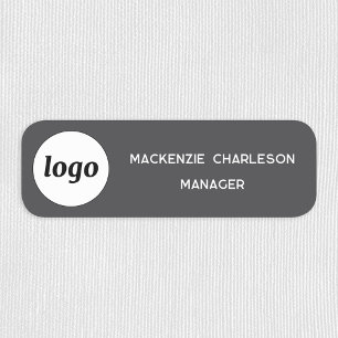 Etiqueta Para Nombres Logotipo Empleado Personal Pizarra Gris Magnético 