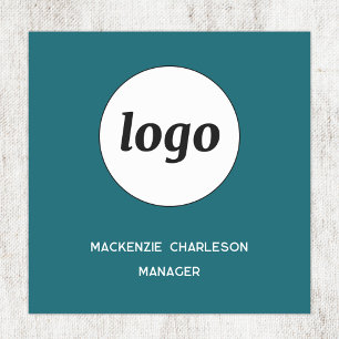 Etiqueta Para Nombres Logotipo Empleado Personal Verde Turquesa Magnétic