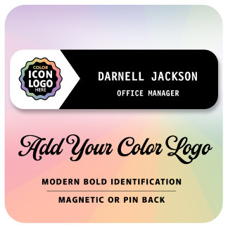 Etiqueta Para Nombres Logotipo empresarial en color negro blanco Chevron