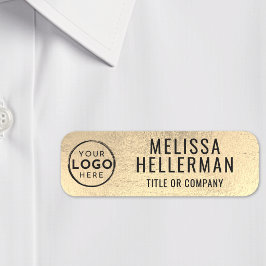 Etiqueta Para Nombres Logotipo Empresarial Personalizado Empleado Oro