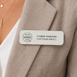 Etiqueta Para Nombres Logotipo Gris | Empleado de Negocios Modernos