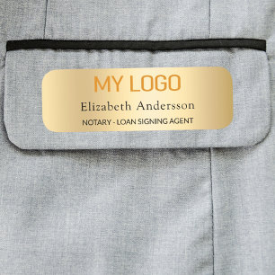 Etiqueta Para Nombres Logotipo magnético del negocio del oro de los empl