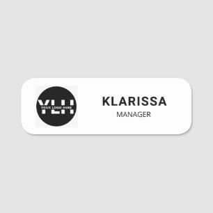 Etiqueta Para Nombres Logotipo minimalista moderno en blanco y negro