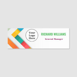 Etiqueta Para Nombres Logotipo moderno Empleado Magnético O Pin De Segur