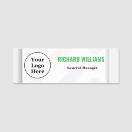 Etiqueta Para Nombres Logotipo moderno Empleado Magnético O Pin De Segur