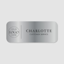 Etiqueta Para Nombres Logotipo personalizado de plata metálica para pers