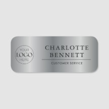 Logotipo personalizado de plata metálica para pers
