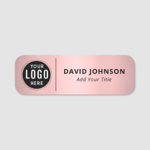 Etiqueta Para Nombres Logotipo personalizado de rosa oro metálico falso
