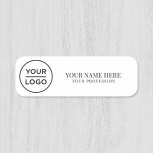 Etiqueta Para Nombres Logotipo personalizado elegante Empleado magnético
