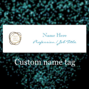 Etiqueta Para Nombres Logotipo personalizado Elegante moderno Aqua Turqu