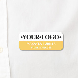 Etiqueta Para Nombres Logotipo personalizado empleado amarillo