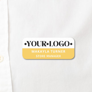 Etiqueta Para Nombres Logotipo personalizado empleado amarillo