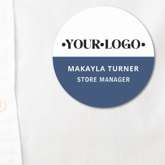 Etiqueta Para Nombres Logotipo personalizado empleado azul