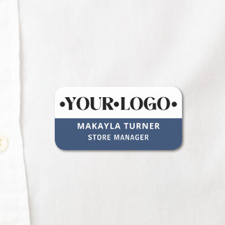 Etiqueta Para Nombres Logotipo personalizado empleado azul