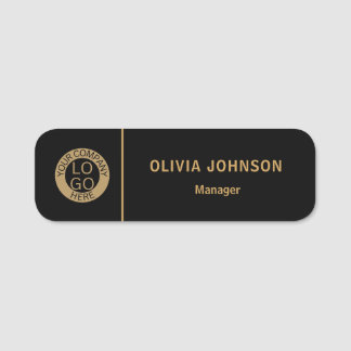 Etiqueta Para Nombres Logotipo personalizado empleado magnético negro or