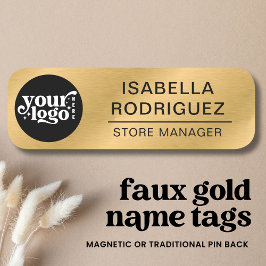 Etiqueta Para Nombres Logotipo personalizado Empleado Magnético Pin Faux