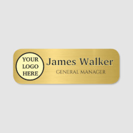 Etiqueta Para Nombres Logotipo personalizado Empleado Oro y negro Tenden