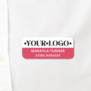 Etiqueta Para Nombres Logotipo personalizado empleado rojo