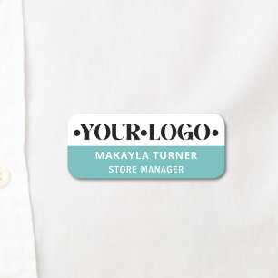 Etiqueta Para Nombres Logotipo personalizado empleado turquesa