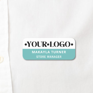 Etiqueta Para Nombres Logotipo personalizado empleado turquesa