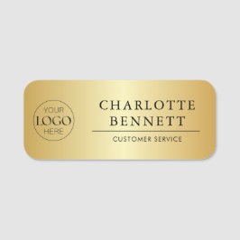 Etiqueta Para Nombres Logotipo personalizado en oro metálico para oficin