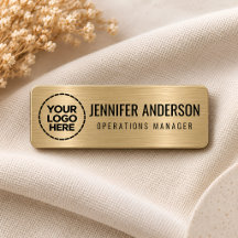 Logotipo personalizado falso dorado cepillado Nomb
