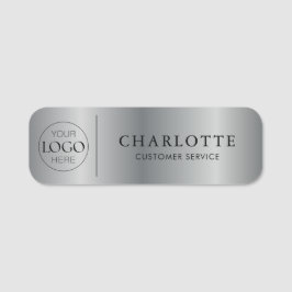 Etiqueta Para Nombres Logotipo personalizado impresión plateada personal