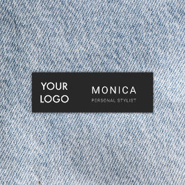 Etiqueta Para Nombres Logotipo Profesional Minimalista Negro