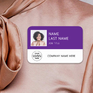 Etiqueta Para Nombres Logotipo simple de la empresa Foto morada del empl